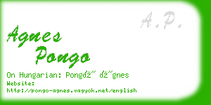 agnes pongo business card